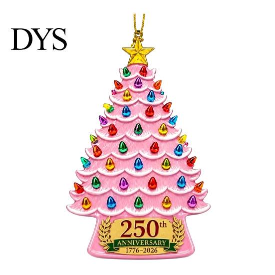 Holiday Party Supplies 250 Anniversary USA Christmas Tree Ornament, 1776-2026 2D Acrylic Collection Keepsakes Years America Hanging Decoration