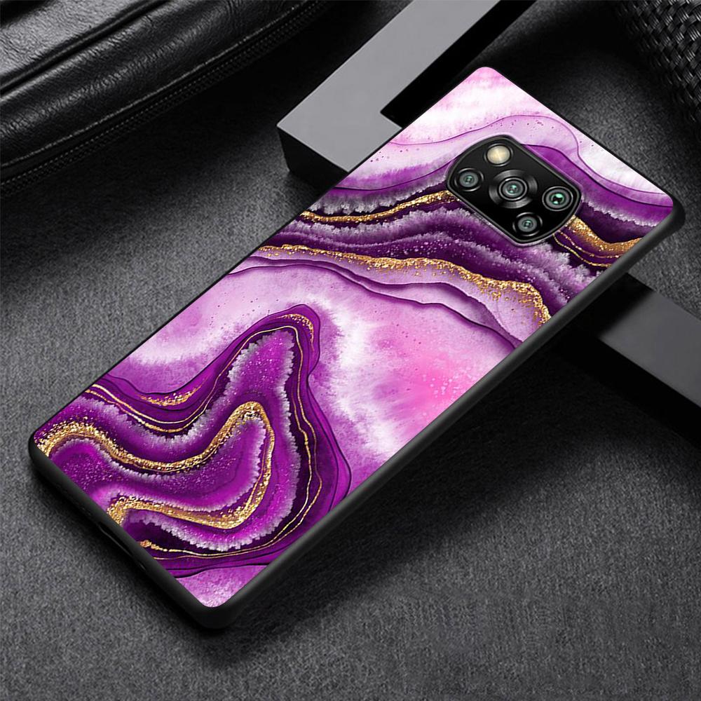 Color Luxury Marble Phone Case for Xiaomi Poco X3 NFC M3 X4 Pocophone F1 M4 Pro F3 GT Soft Silicone Black Cover Shell