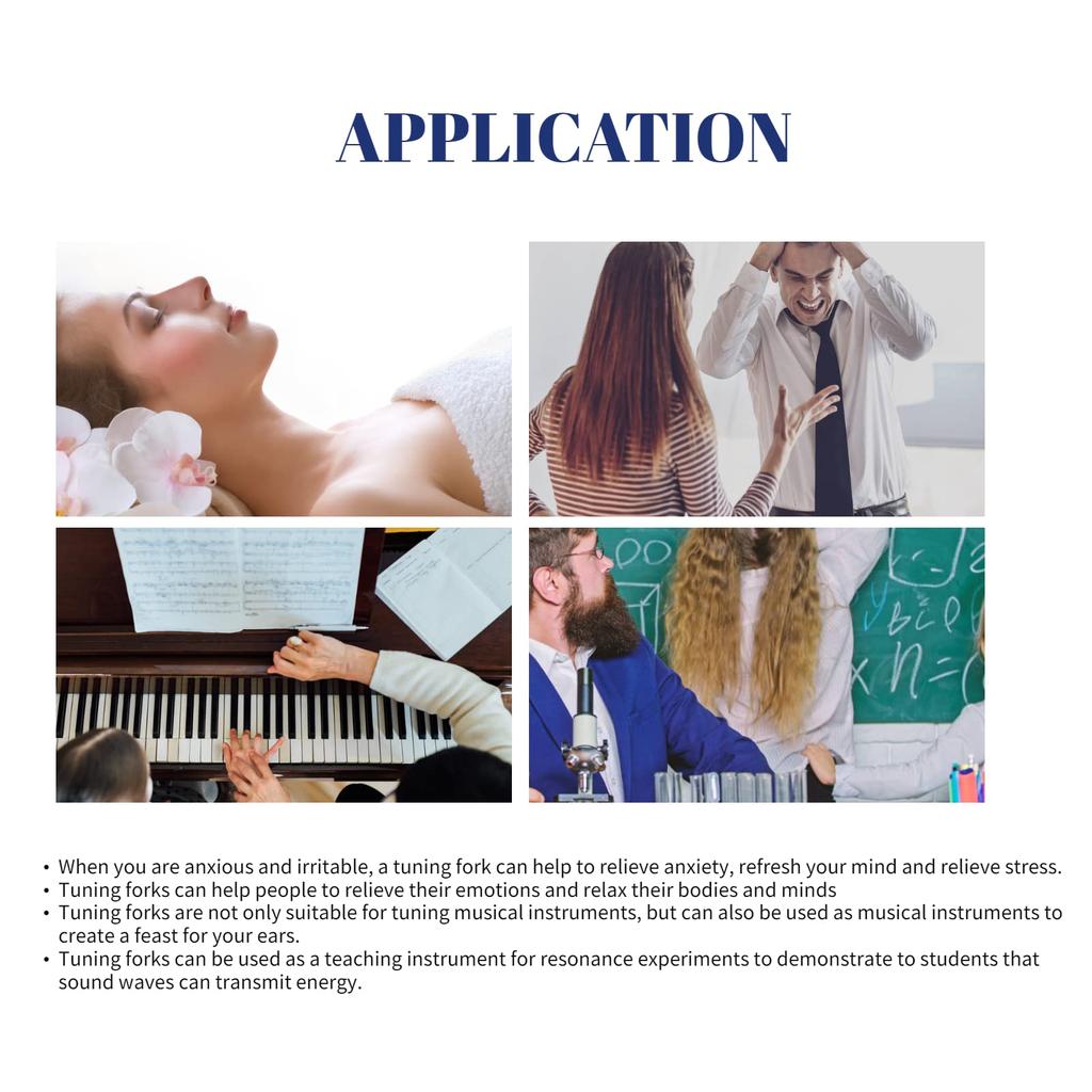 Walfront Resonant Tuning Fork Set (2 Pieces) with Resonator Box, 1 Tuning Fork Knocker, 45# Carbon Steel, 440Hz, Vibration Experiment Apparatus