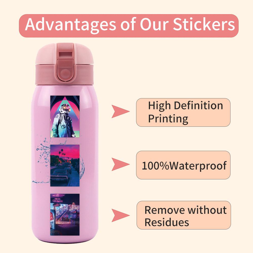 60 Steam Wave Psychedelic Style Graffiti Stickers Decorative Scooter Computer Guitar Hand Note Waterproof Stickers