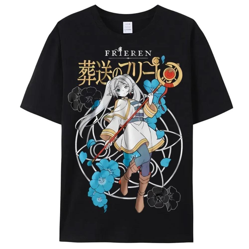 Frieren: Beyond Journey's End Frieren & Party Collage Vintage Anime T-Shirt, Unisex Fantasy Anime Fan Casual Tee,
