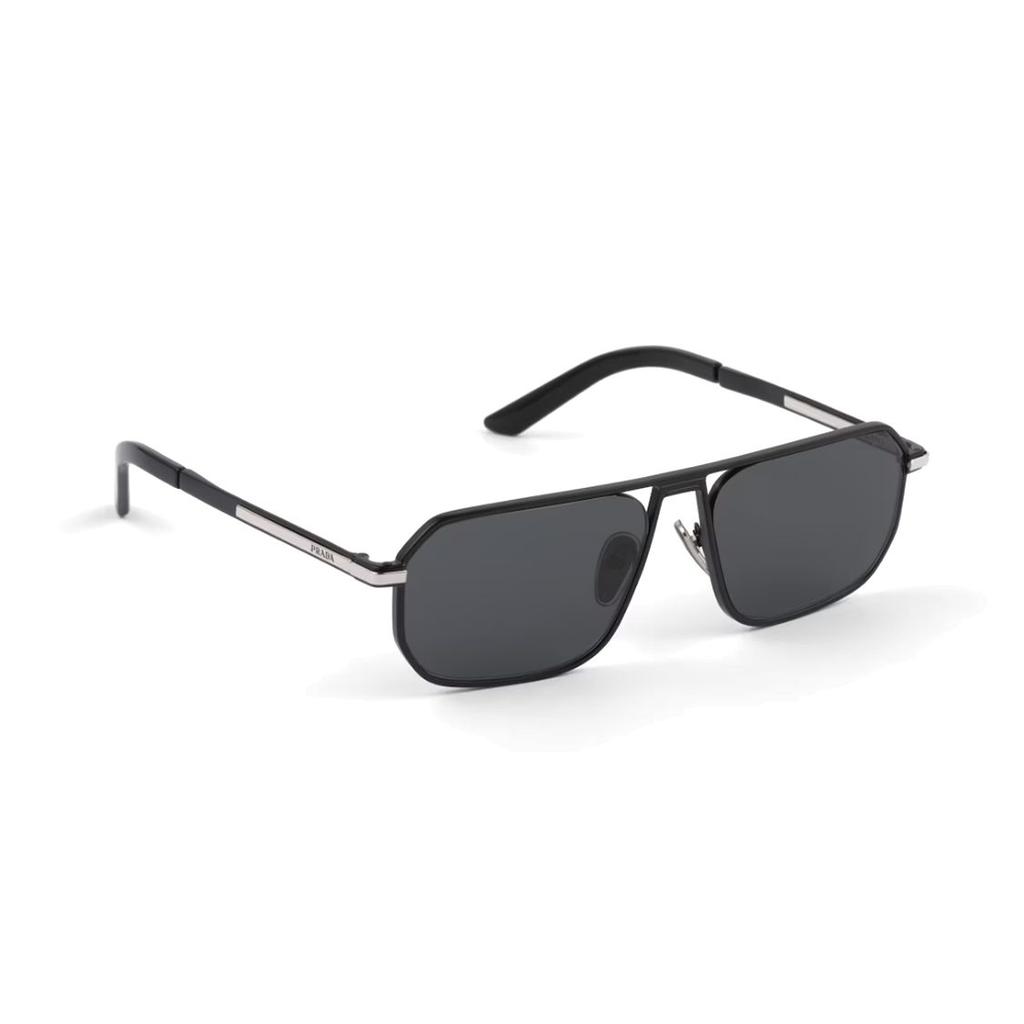 Prada Pilot Style Sunglasses With Engraved Temples Men sunglasses Black SPRA53E1BOF05S0C059