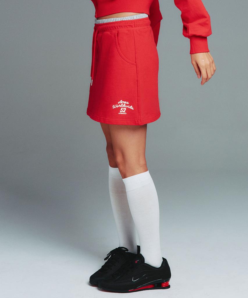 Ames Worldwide Classic Mini Sweat Skirt Red