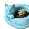 3D Printed Curled Sleeping Cat Planter Multi-Functional Figurine with Bowl-Holding & Ring Tail