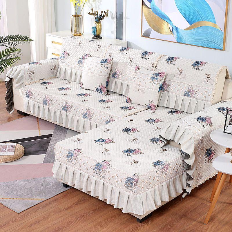 Žakárový Luxusní Potah na Pohovku Potahy na Pohovku Vynikající Polštář na Pohovku Krajka Skládaný Vertikální Protiskluzový Vzor Hostel Domácí Dekorace Ručník na Pohovku