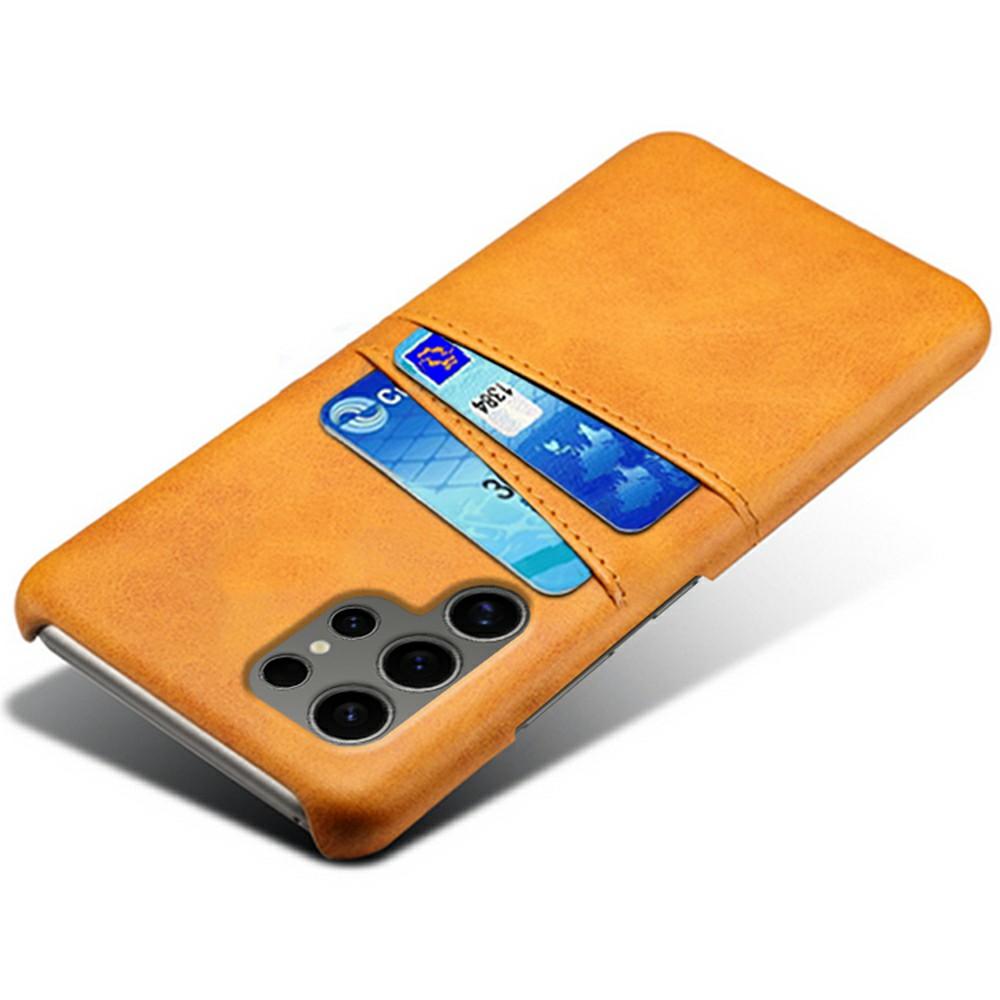For Samsung Galaxy S25 Ultra Case Dual Card Slots PU Leather+Hard PC Phone Cover