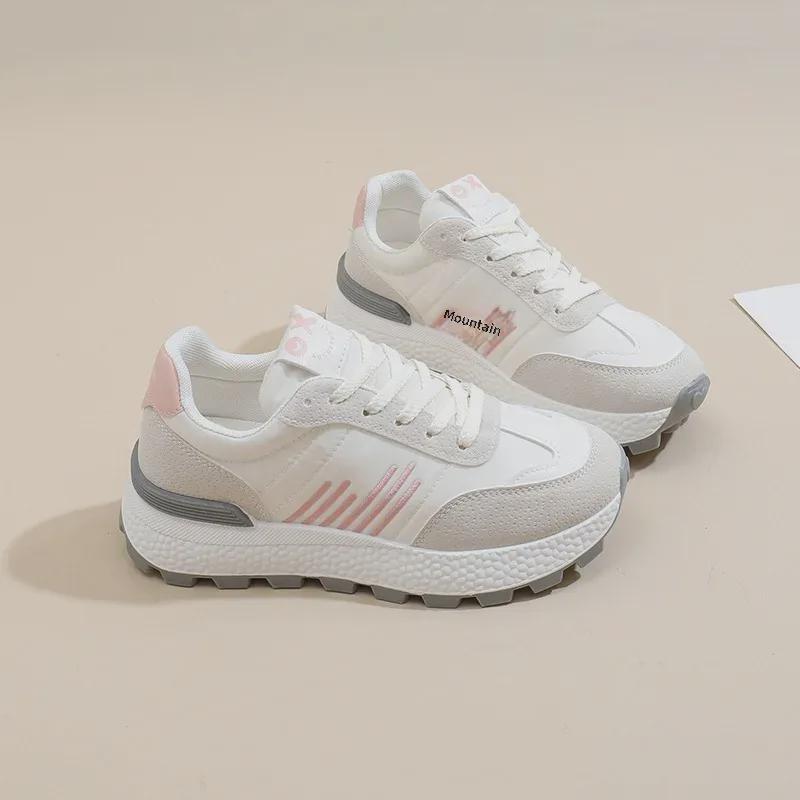 INS Korean Women's New Dad Sneakers: 2025 Spring Student Running Sports Shoes with Thick Sole for Heightening - Model J6101.