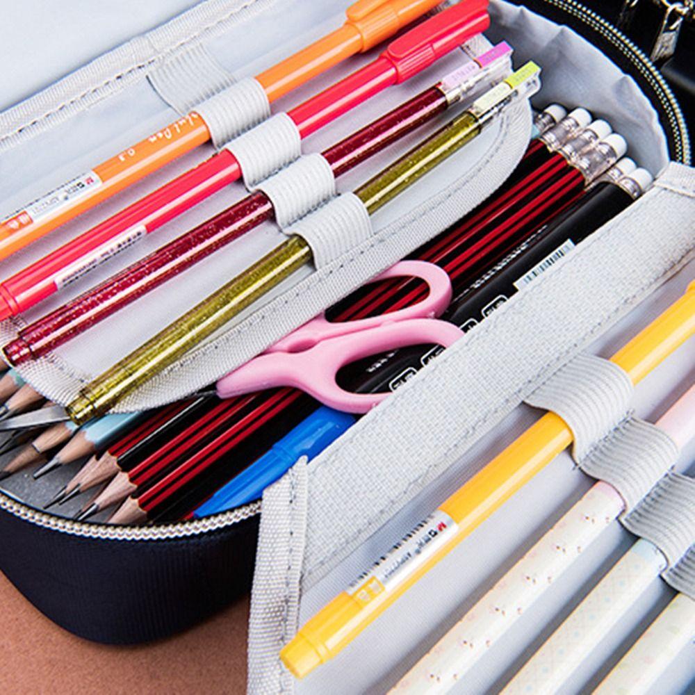 Trousse à papeterie Étuis à crayons Boîte à papeterie Boîte à crayons Étui à crayons Organisateur Pochette Rangement Toile