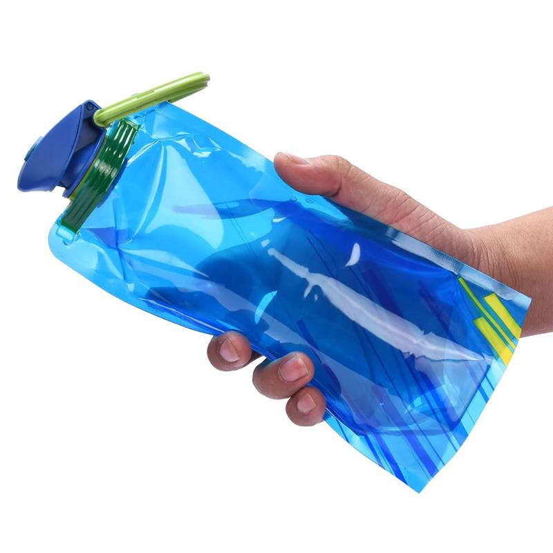 700ML Portable Ultralight Soft Flask Bottle Outdoor Sport Folding Water Bottle Camping Hiking Running Soft Flask Bag