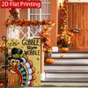 2D Flat - 2D Flat - 2D Flat Thanksgiving Cartoon Top Hat Turkey Garden Flag  Outdoor Garden Flag, Double-Sided Home Decoration Courtyard Decoration La