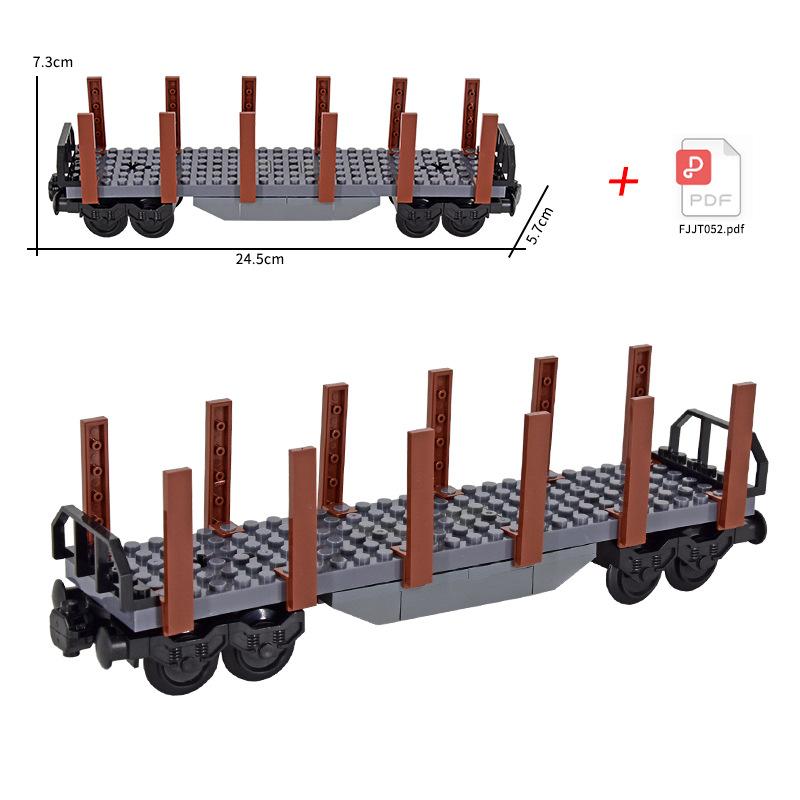 MOC City Steam Train Engine with Carriages: DIY High-Tech Modular Transport Vehicles Building Blocks Set