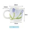 Kreativ Rosa Kub Relief Tulpanblomma Keramisk Kaffekopp Flickgåva Blommugg Kontors Tekopp Frukost Mjölkmugg Hemdekoration