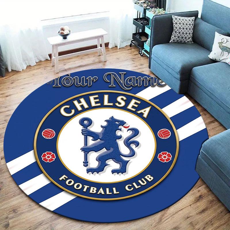 Chelsea F Custom Name Round Area Rug,Carpet Rug for Living Room Bedroom Sofa Playroom Decor,Non-slip Floor Mat