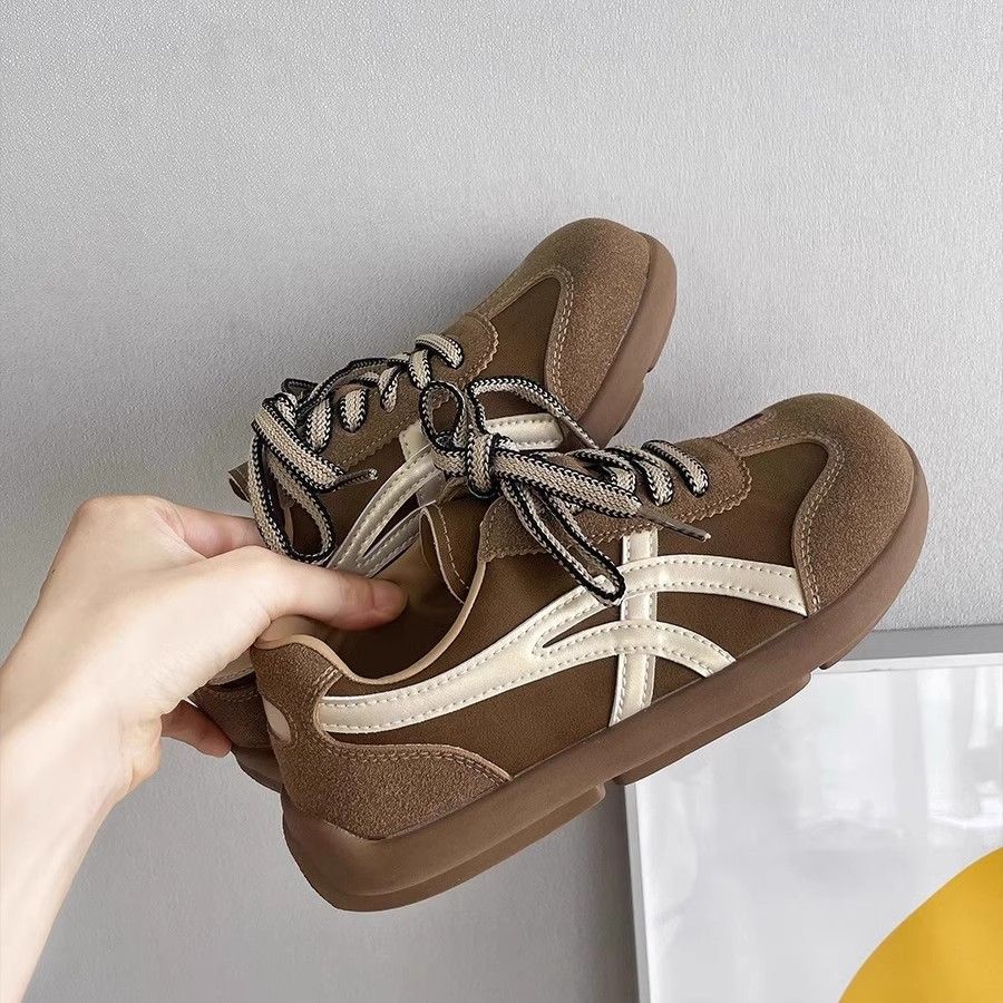Maillard flat baseplate shoes women's autumn new niche design casual shoes female students versatile Forrest Gump shoes trendy shoes