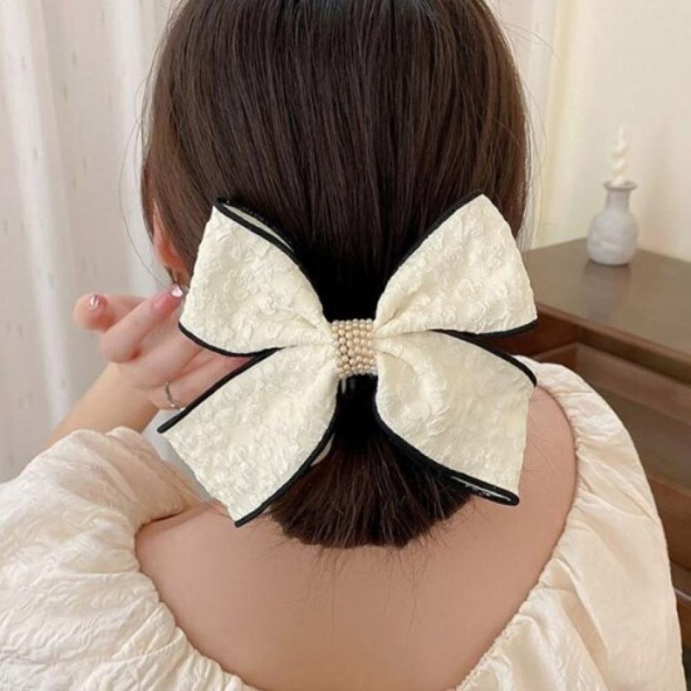 New Arrivals Open Run Bridal Floral Ribbon Banana Clip