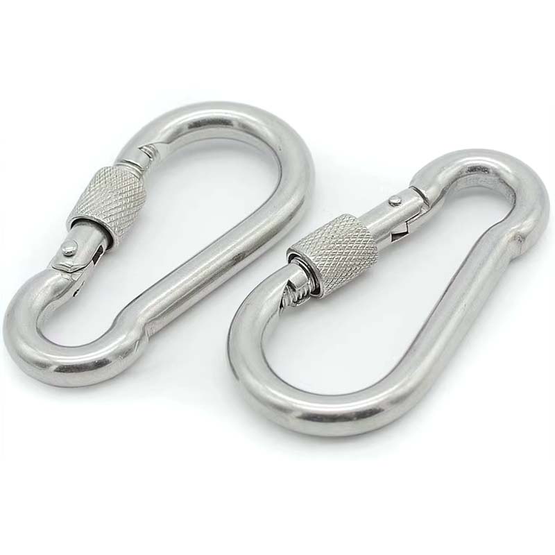 1-2pcs 304 Stainless Steel Spring Snap Multifunctional Carabiner Quick Link Lock Hook With Screw Nut M4 M5 M6 M7 M8 M9 M10