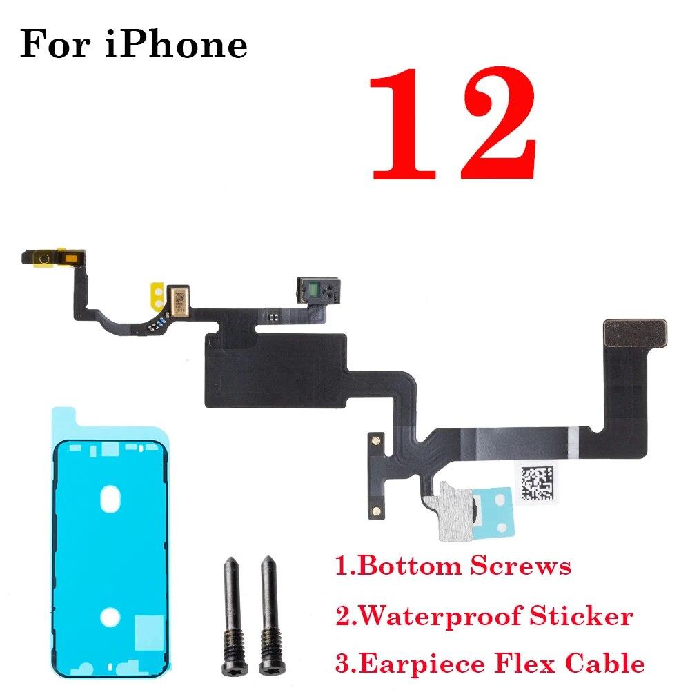 Função de reconhecimento facial fone de ouvido sensor de luz proximidade alto-falante cabo flexível para iphone x xr xs max 11 12 pro max sem alto-falante