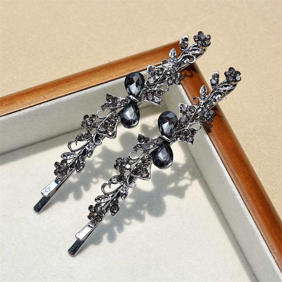 New Rhinestone Word Clip Hair Accessories Women's Side Clip Flower Bangs Clip Crystal Head Ornament Jewelry Korean