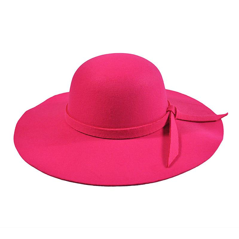 Pillbox Hat Women Wide Brim Felt Bowler 