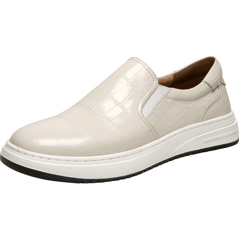 Casual Men'S Shoes Summer Leather Business Dress Leather Shoes Men'S British Style Single Shoes Tooling Shoes White Shoes Board Shoes