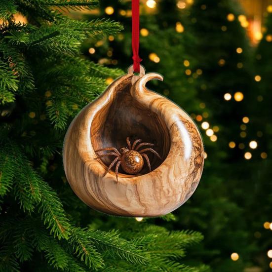 5Pcs Animal Christmas Ornament Set Acrylic Car Interior Pendant 2D Acrylic Forest Animal Decoration for Christmas Tree Home