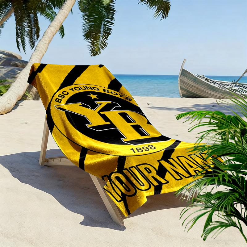 Custom Name BSC Young Print Beach Towel, Large Soft Quick Dry Towel for Beach Camping Swimming