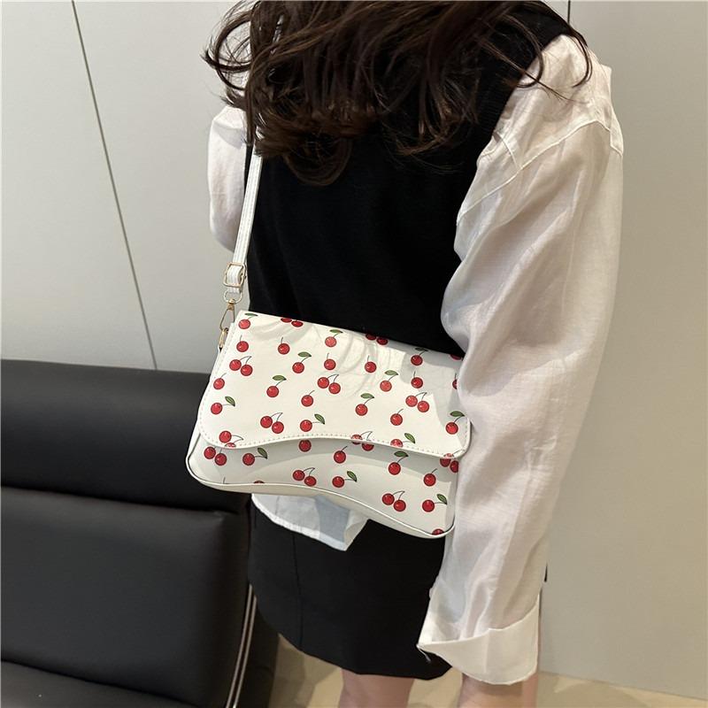 Summer Fashionable Mobile Phone Bag Women's New Simple Cherry Niche Shoulder Bag Oblique Span Small Square Bag