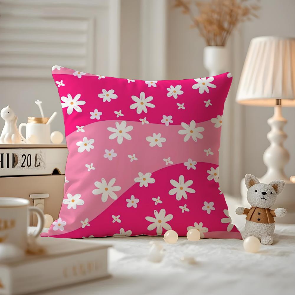 Romantisches Gänseblümchen-Frühlingskissenbezugmuster Bedruckter Kissenbezug für Wohnzimmersofa Kissenbezug & Schlafzimmerdeko