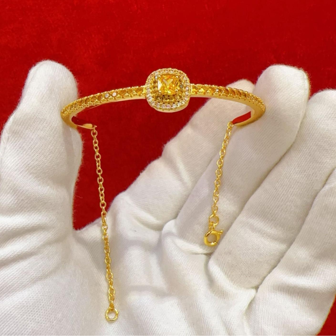 

Браслет из циркония 24K в виде маленького сахарного кубика, ретро, легкая роскошь, высококлассный браслет, простая мода, универсальное украшение