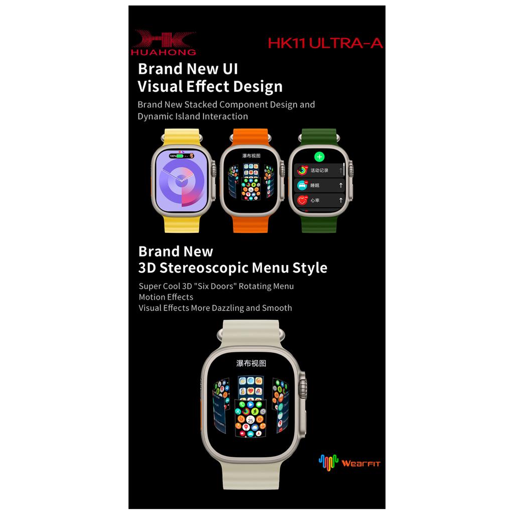2025 New HK11 ULTRA-A  Amoled Screen Smart Watch Local Music Album NFC TWS Smart Watch for Men and Women