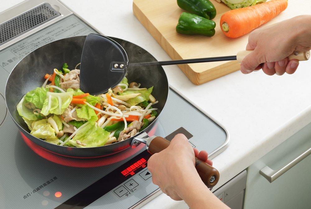 Yoshikawa Turner, Black, 40.7cm, Made In Japan, Cookpal Chinese Spatula, YJ2488