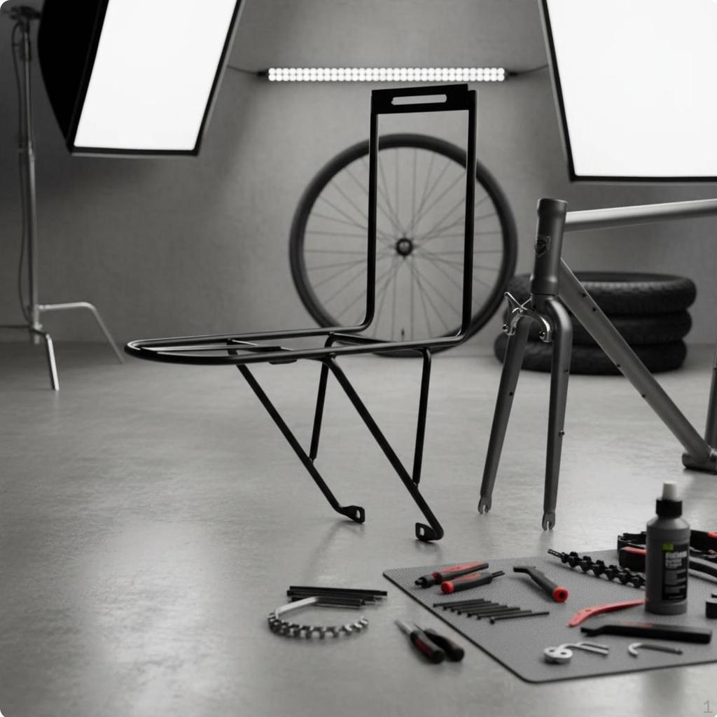 Bike Front Fork Rack Sturdy Steel Construction Cargo MultiFunctional Adventure