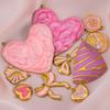 2P Stainless Steel Pendant Series Pink Pendant Multiple Choice Earring Components DIY Necklace Jewelry Accessories