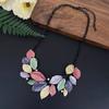 Hollow geometric flower love long necklace, women's exaggerated high-end irregular brushed pendant