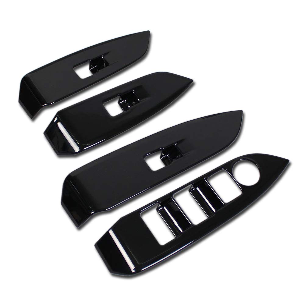 RUIQ Mazda DK Series Interior Door Window Button Switch Panel Cover Piano Specially Designed for the Mazda CX3 CX-3 Garnish, Black,