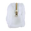 SunLemon Fuwafuwataton Pouch, Dog Design, White, 18 x 5 x 10 cm, for storing small items and accessories, with gusset and zipper closure, P-9452