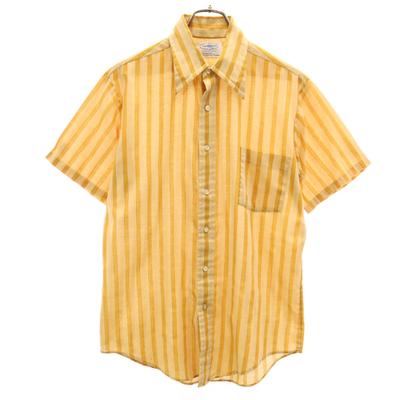 TOWNCRAFT 70s Vintage Striped Pattern Short Sleeve Shirt 15 PENNEYS Men's Used