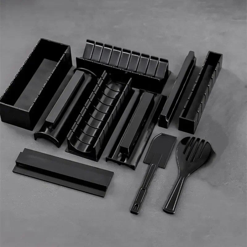

10 шт., пластиковый креативный набор кухонных принадлежностей для суши, форма для рисовых шариков, кухонные гаджеты «сделай сам», инструмент для выпечки, бытовые аксессуары для выпечки чёрный