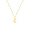 Sweet Minimalist Glossy Kitten Pendant Necklace For Women Gold Tone Non Tarnish Choker Jewelry