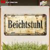 Vintage Stadt Deutsch Portugiesisch Jahr Landschaft Metall Kennzeichen Schild Retro 2D Flach Gedrucktes Zinn Schild Wanddekor für Zuhause Ba