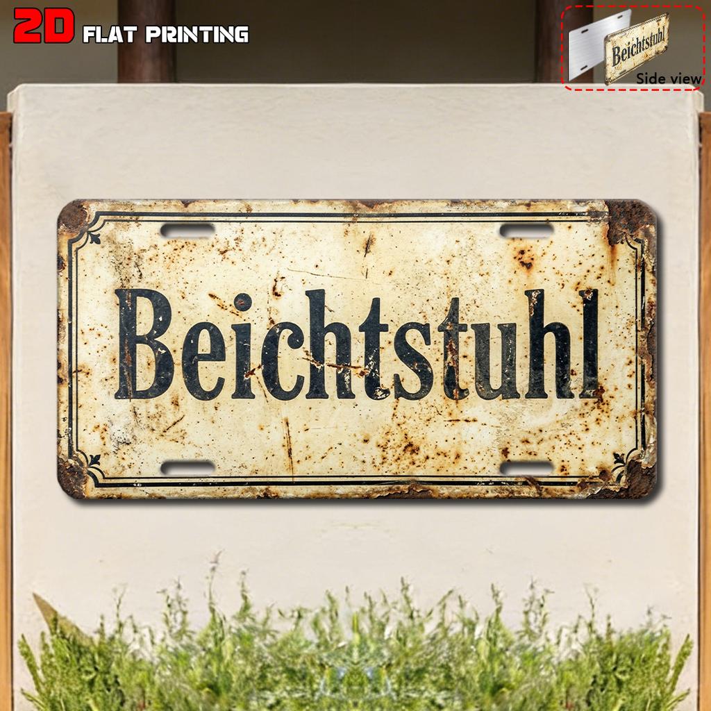 Vintage Stadt Deutsch Portugiesisch Jahr Landschaft Metall Kennzeichen Schild Retro 2D Flach Gedrucktes Zinn Schild Wanddekor für Zuhause Ba