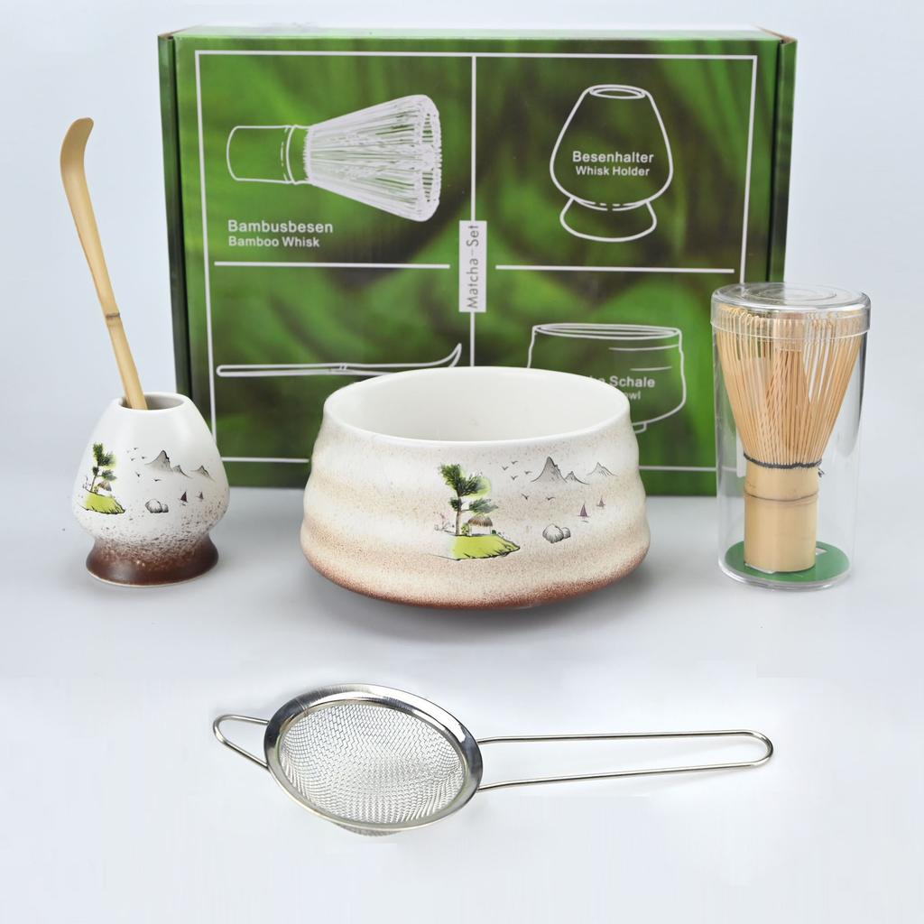 2pcs/4pcs/5pcs/set Japanese Style Matcha Tea Set With Tool Rack, Including Bowl, Whisk, Spoon, Great Gift For Ceremony
