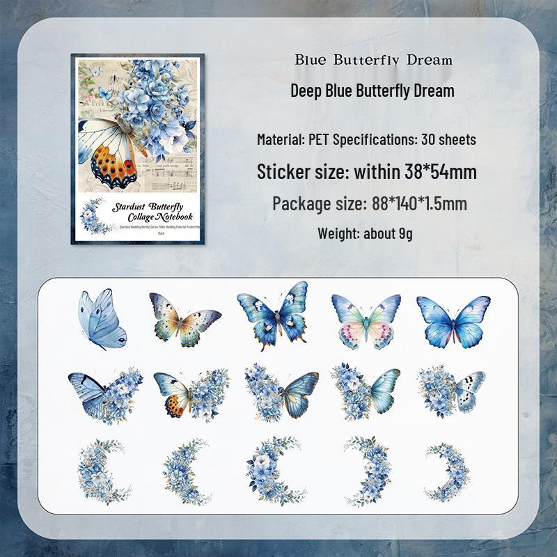 PET Butterfly & Cartoon Stickers for DIY Journaling, Guka Decoration, Kids' Water Bottles, and Scenery Designs.