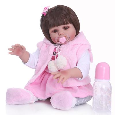 Panenky 48CM Reborn Měkký silikon Přirozená holčičí panenka Omyvatelný vinyl Celé tělo Anatomicky správné