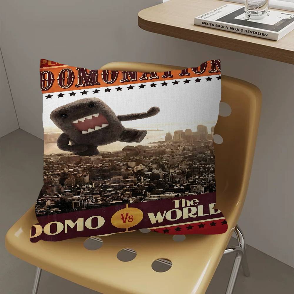 Cute Domo-Kun Pillow Cover Sofa Cushion Cover Home Room Decoration Children Gift