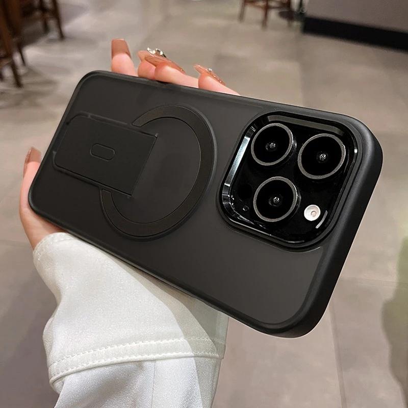 Luxury Magsafe Kickstand Stand Phone Case For For Iphone 11 12 13 14 15 16 17 Pro Max Air Plus Magnetic Shockproof Bumper Cover