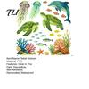 Removable Dolphin Turtle Wall Decor Ocean Themed Glow In The Dark Toilet Seat Stickers, Waterproof PVC Marine Life Decals for Nursery