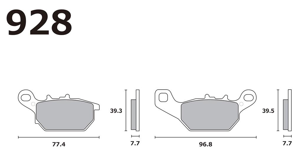 ARK 928FA5 Brake Pad FINE ALLOY55 - Fine Alloy 55- Street Use for Axis 'Z Front