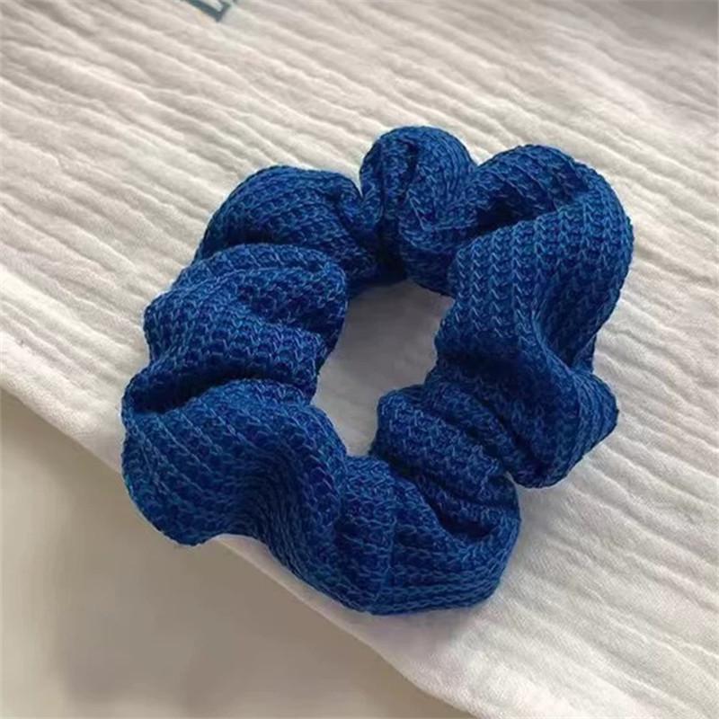 Elegant Overture: Black Satin Scrunchie - Fashionable Hair Tie for Women