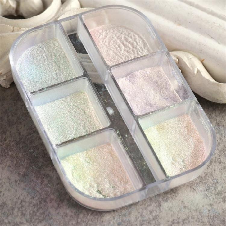 6 Grids Chrome Nail Glitter Powder Mirror Powder Glimmers Dust Shimmers Glitter